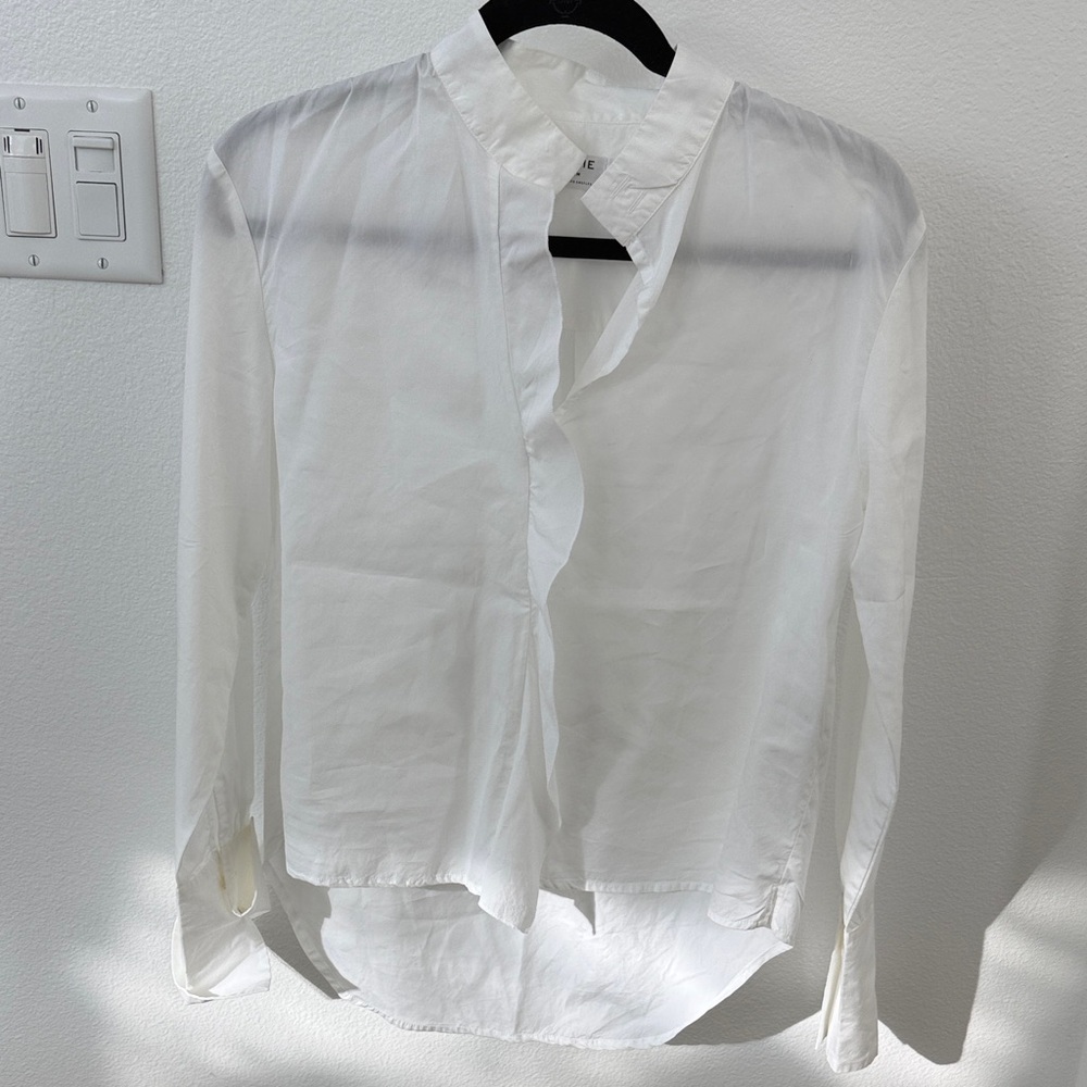 Frame Denim White Casual Button Down Shirt